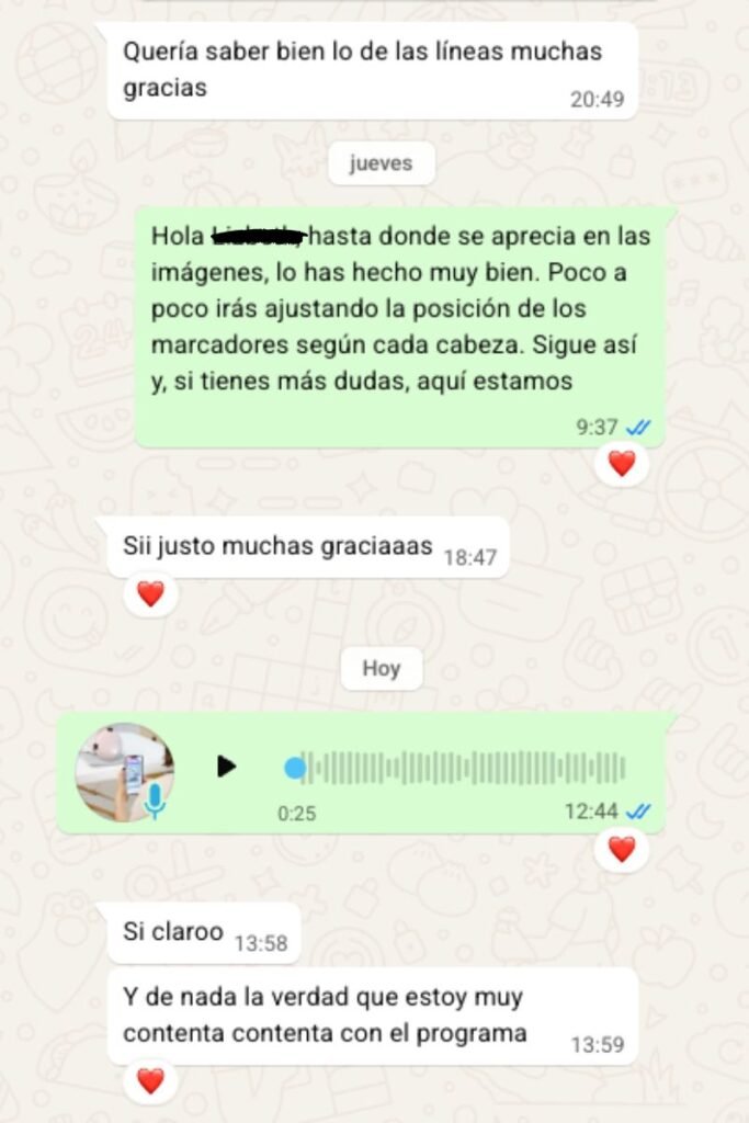 opinion y agradecimiento de cliente sobre el soporte de craniamed